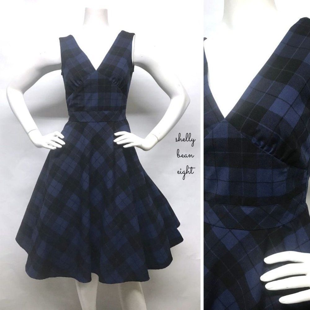RETROLICIOUS Retro Vintage 50s 60s inspired Look Plaid PinUP Dress XS